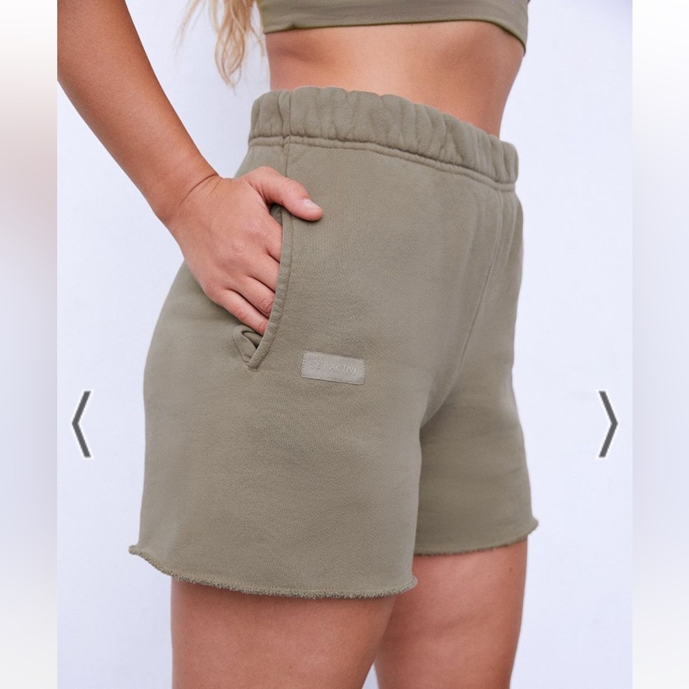 SET Active Sage Green Sweatshorts NWT